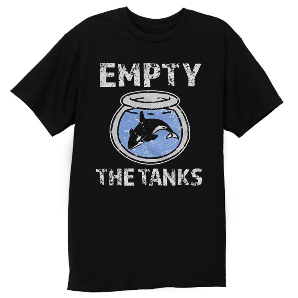 Empty The Tanks Free The Orca Whales Graphic T-Shirt Activist Ocean Lover Tee 91